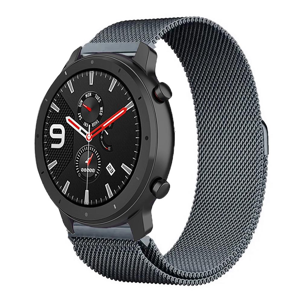 20 мм 22 мм Магнитный миланский ремешок для Amazfit Active 2/GTS 4 3 mini/GTR 47 мм Металлический браслет для Amazfit Balance 2 1/Bip 6 Ремень