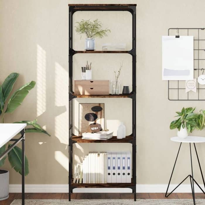 VidaXL Bibliothèque à 5 niveaux chêne fumé 59x35x171 cm 837624