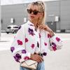 2023 Autumn Loose Flower Print Blouse Women Vintage Casual Long Lantern Shirts For Women Fashion Stand Neck Elegant Tops 28993