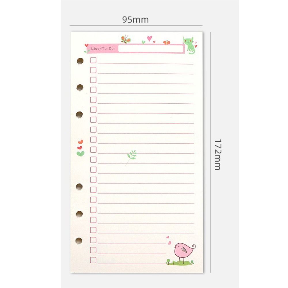 6 отверстий спиральная папка внутренняя страница список дел индекс внутренняя страница канцелярская бумага школьный офис