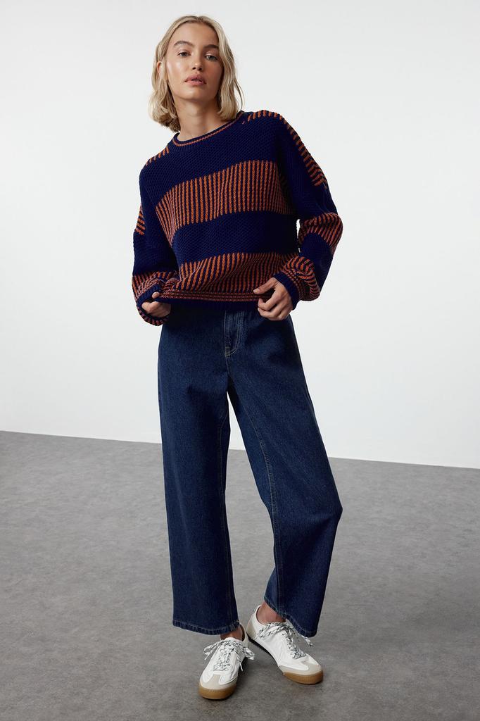 Женский свитер в элегантном стиле, трикотаж с цветными блоками, свитер