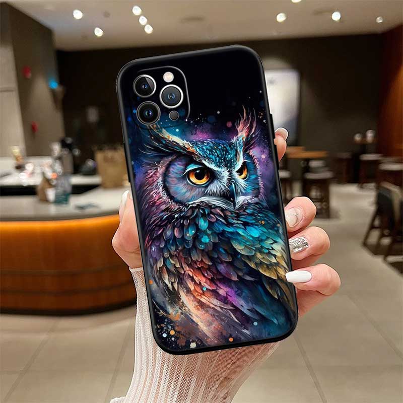 NH14 Cartoon Art Owl Phone Case for OPPO A40 A60 A80 A15 A16 A16K A12 A17 A17K A54 A54S A53 A53S A55 A56 A57 A98 F23