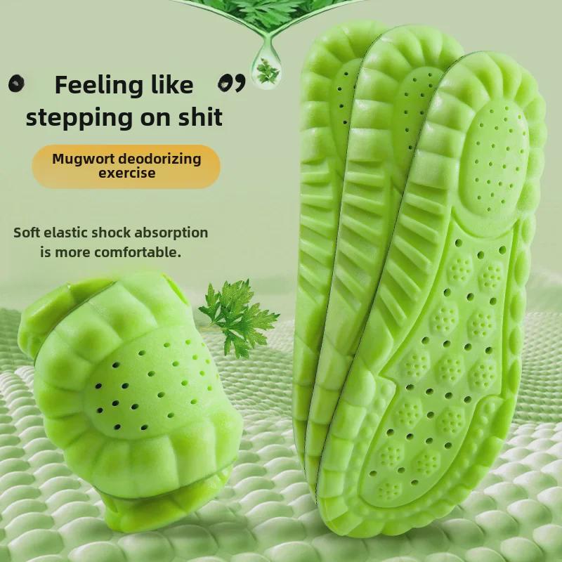 Artemisia PU Breathable Shock-absorbing Insoles for Men and Women, Perfect for Summer Military Training, with a Thin Arch and Superior Comfort.