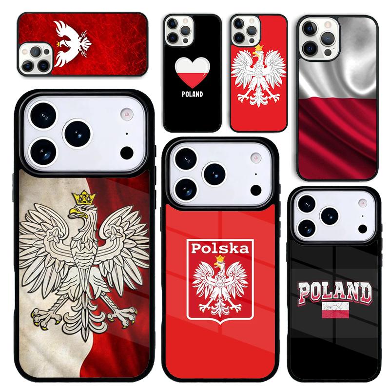 Чехол Case для iPhone 17 Air 16 Pro Max 15 Plus 11 13 Mini 14 12 Задняя крышка телефона Польша Польский флаг мягкий