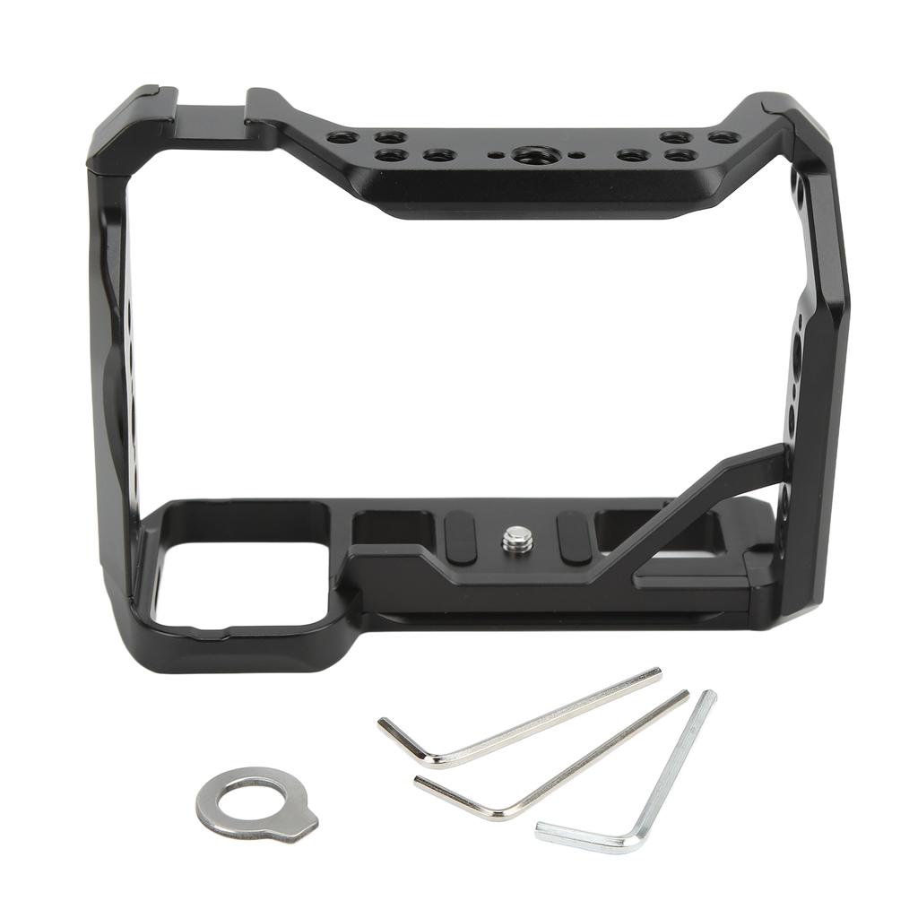 Aluminum Alloy Camera Cage with 14 Inch 38 Inch Threaded Holes Cold Shoe Mount for Sony A7M4