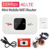 Портативный мини-мобильный WiFi-роутер 150 Мбит/с 4G LTE Карманный мобильный хот-спот 8-10 пользователей со слотом для SIM-карты для автомобиля, путешествий, отпуска