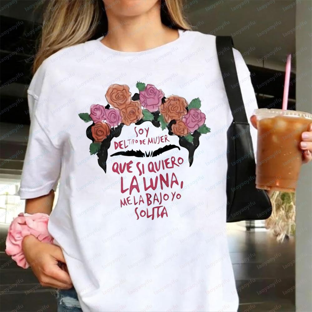 Mexican Culture Design Tee Frida Kahlo Women T-Shirt Trendy Casual Style Cotton Tops Trend Classics Nostalgia Clothes for Women
