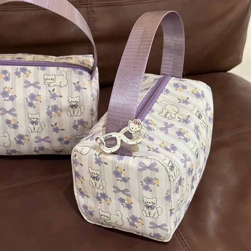 Милая мультяшная ручная косметичка большой вместимости, дорожная портативная сумка для хранения, косметичка для макияжа, креативный подарок на день рождения для девочек