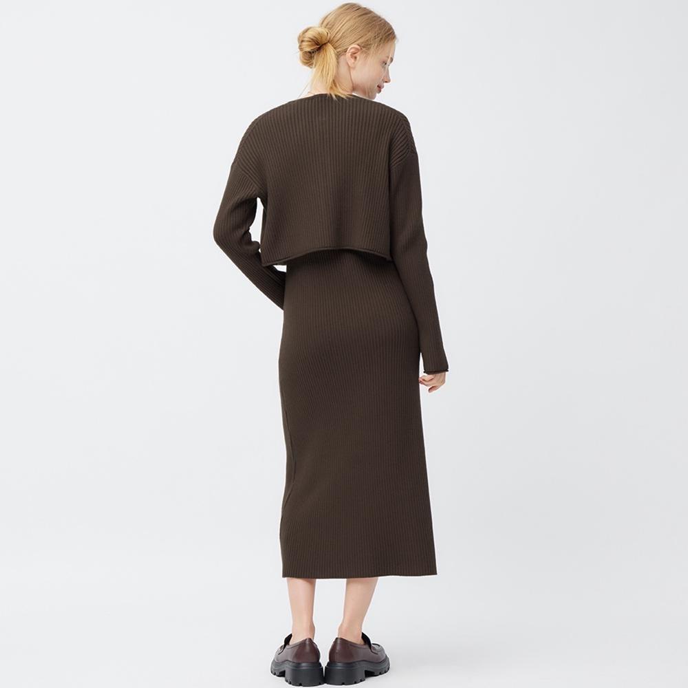 Платье Gu Multi Way Rib Knit с длинными рукавами 