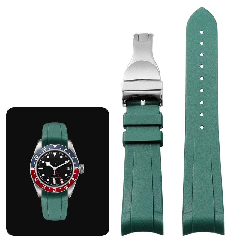 Классический высококачественный резиновый ремешок для часов Tudor Black Bay GMT с застежкой-молнией, черный, синий, красный, 22 мм