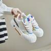 Женские кроссовки на шнуровке, повседневная спортивная обувь, разноцветный дизайн, толстая подошва, вулканизированная обувь, симпатичная женская обувь для бега