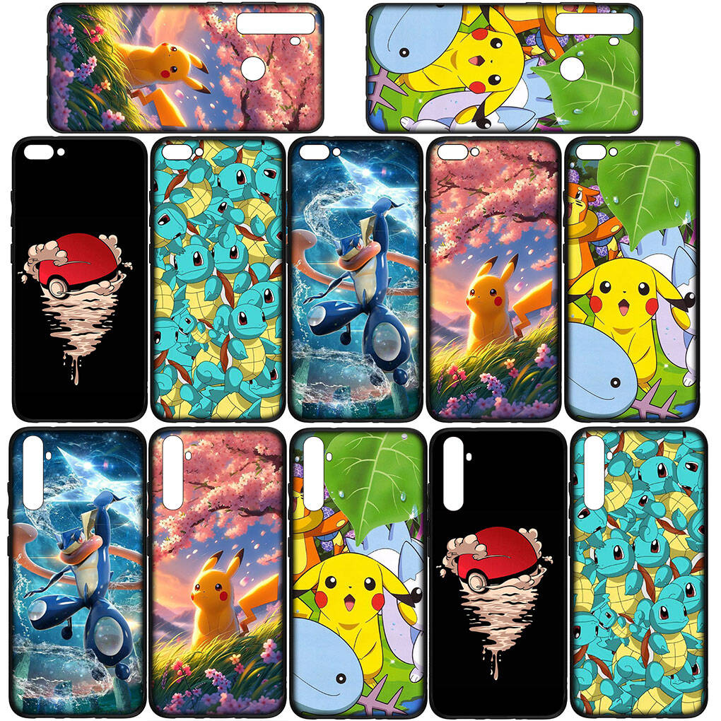 Cover for iPhone 17 16 15 Xiaomi Poco Redmi Note 14 13 12 11 Pro Max Samsung Galaxy S25 S24 S23 OPPO Huawei Squirtle Pokemon Pikachu Comics Phone Case