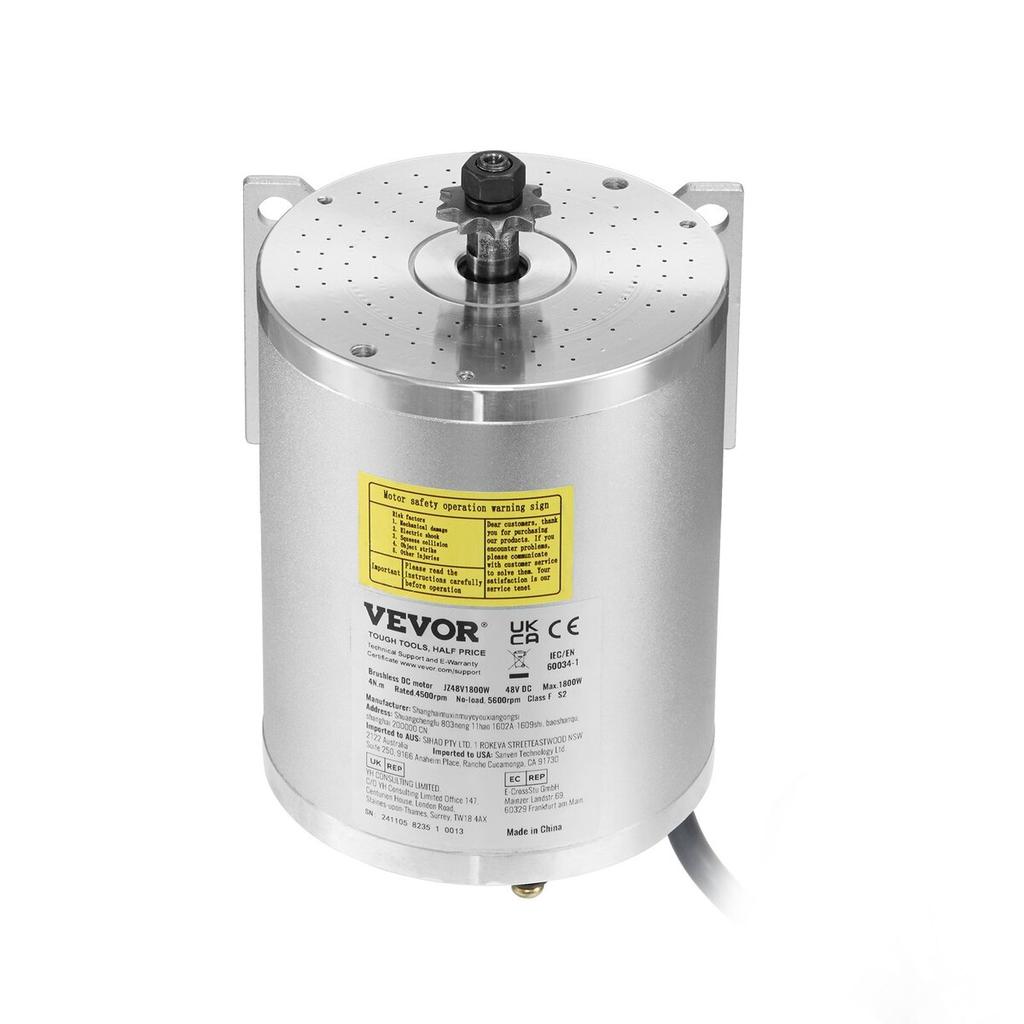 1800W 48VElectric Brushless DC Motor Kit with Upgraded Speed Controller