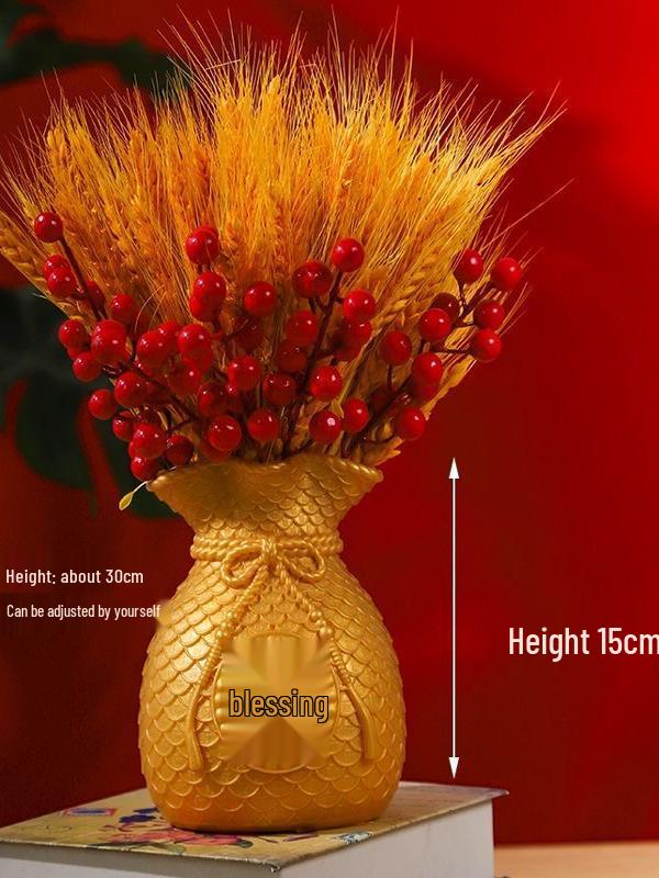 Natural Ikebana Dried Flower Bouquet: Pine Cones, Barley Flowers, Wheat Ear Decoration for Ceremony & New Home