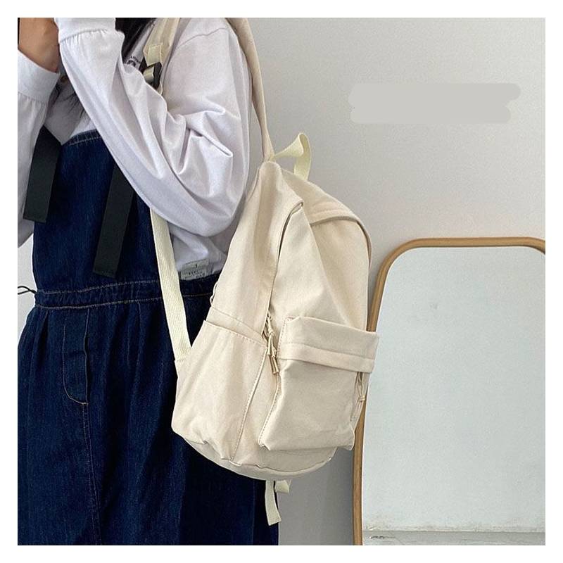 Color Backpack Solid School Bag Junior High College Students Unisex Gift Design