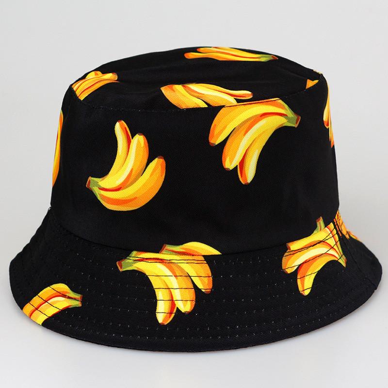 Fruit Patterned Tropical Colorful Basin Hat Reversible Wear Outdoor Protect Sun
