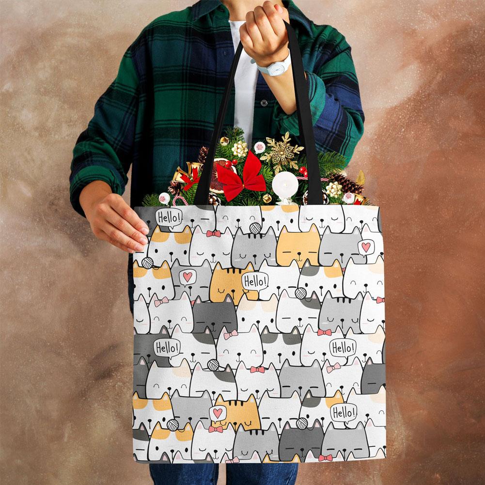 Собака Милый Принт Повседневная Сумка Через Плечо Вместимость Женская Хозяйственная Многоразовая Сумка Большая Холщовая Дорожная Пляжная Сумка Тоут KTY