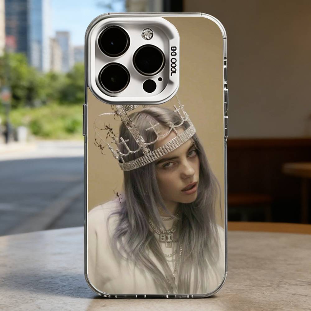 B-Billie E-Eilish Белый противоударный чехол для телефона для iPhone 16,15,14,13,12,11,Pro,XS,Max,Plus,Mini,SE