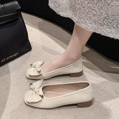 С юбкой фея ветер нежные туфли весна и осень универсальные туфли-бини бант 2025 новые медсестры балетки