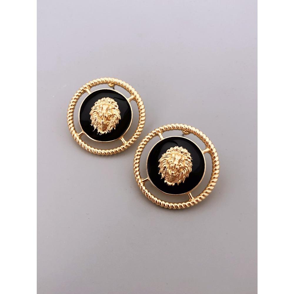 Женские серьги с преувеличенной головой льва, модные и качественные украшения из сплава