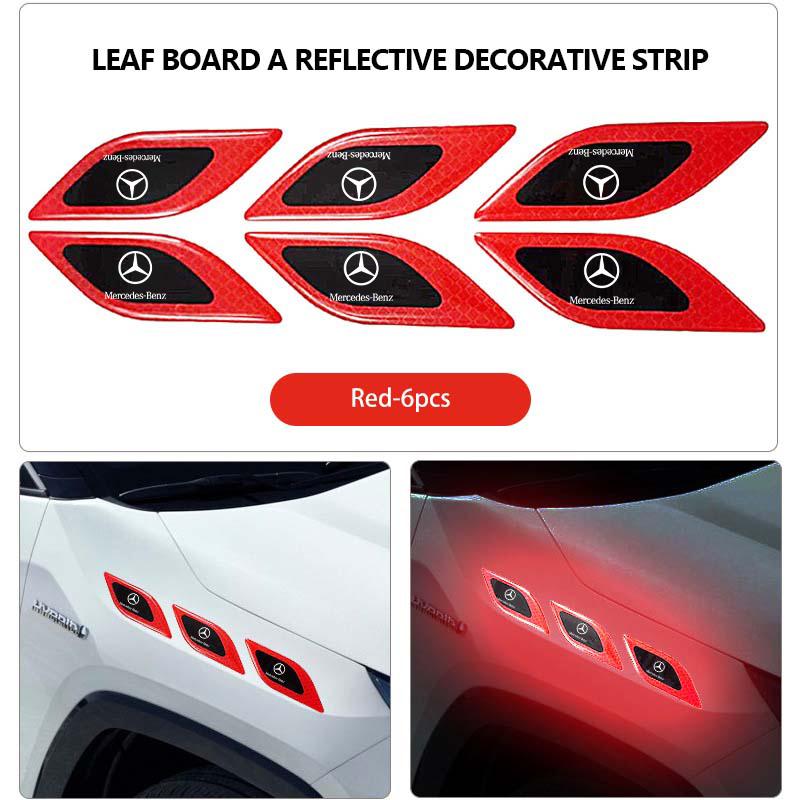 Car Reflective Sticker 3D Epoxy Car Styling Reflective Strips Safety Warning Stickers For Benz CITAN VITO SPRINTER CLS SLK Sport RI8