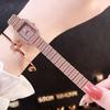 Новые женские часы Простота Квадратные Кварцевые часы Часы Роскошные Стразы Модные Наручные часы Женские Круглые часы Relogio Feminino