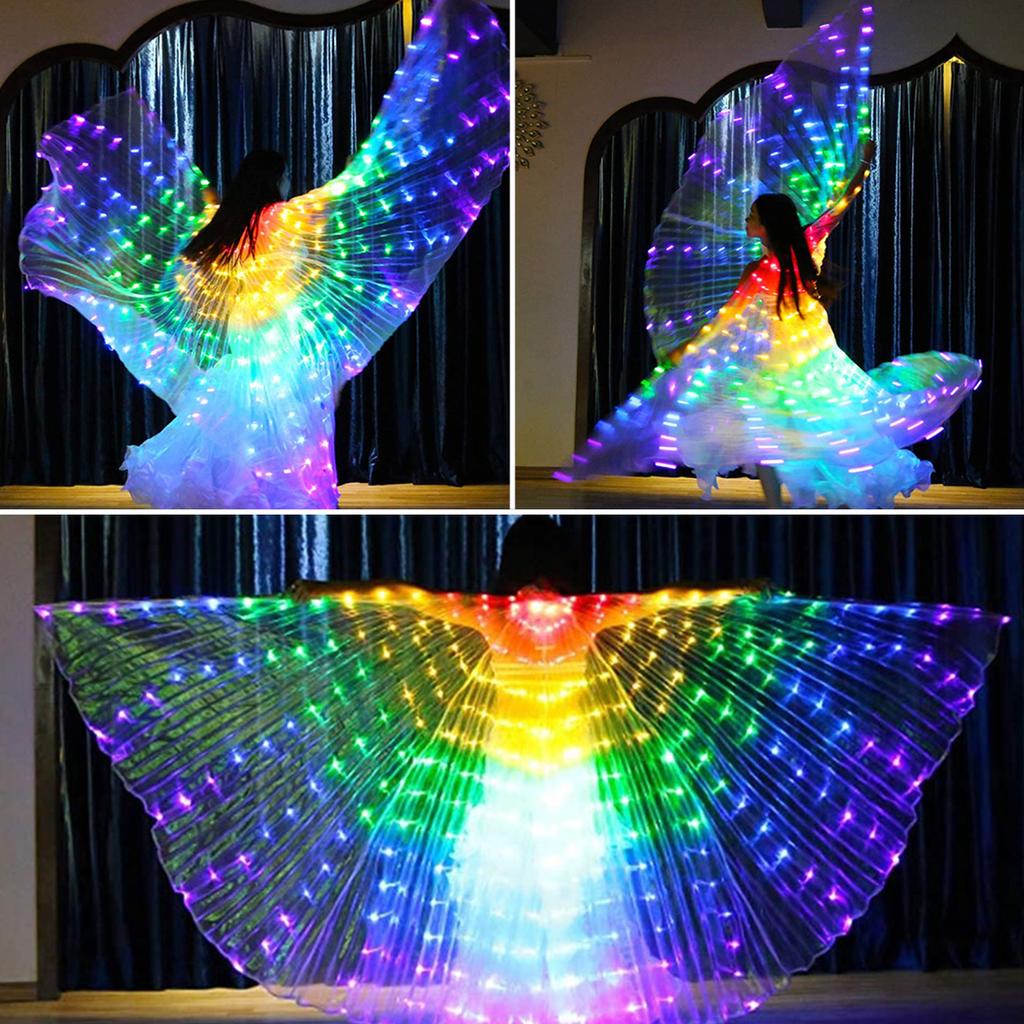 Women Stage Performance Belly Dance Isis Wings Accessories Led Isis Wings Costume Butterfly Wings For Adult Kids Carnival Stage