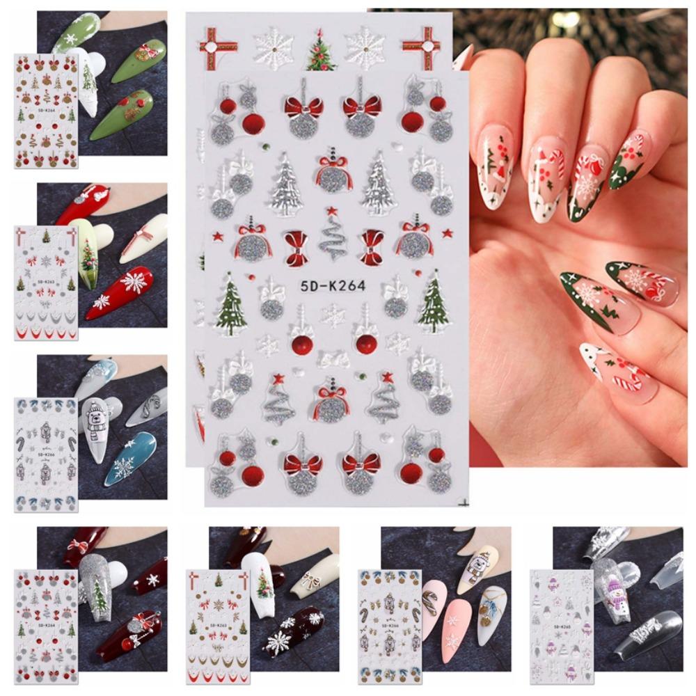 Украшения для маникюра Рождественские наклейки для ногтей Подвески для ногтей своими руками Рождественские наклейки для ногтей Красочные девушки