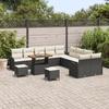 VidaXL Ensemble de canapé de jardin 13 pcs Noir Poly rotin, Mobilier modulaire pour jardin et terrasse 3362455