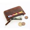 100% Genuine Leather Card Holder for Men and Women with Coin Pocket Business Id Credit Card Holder Zipper Card Case