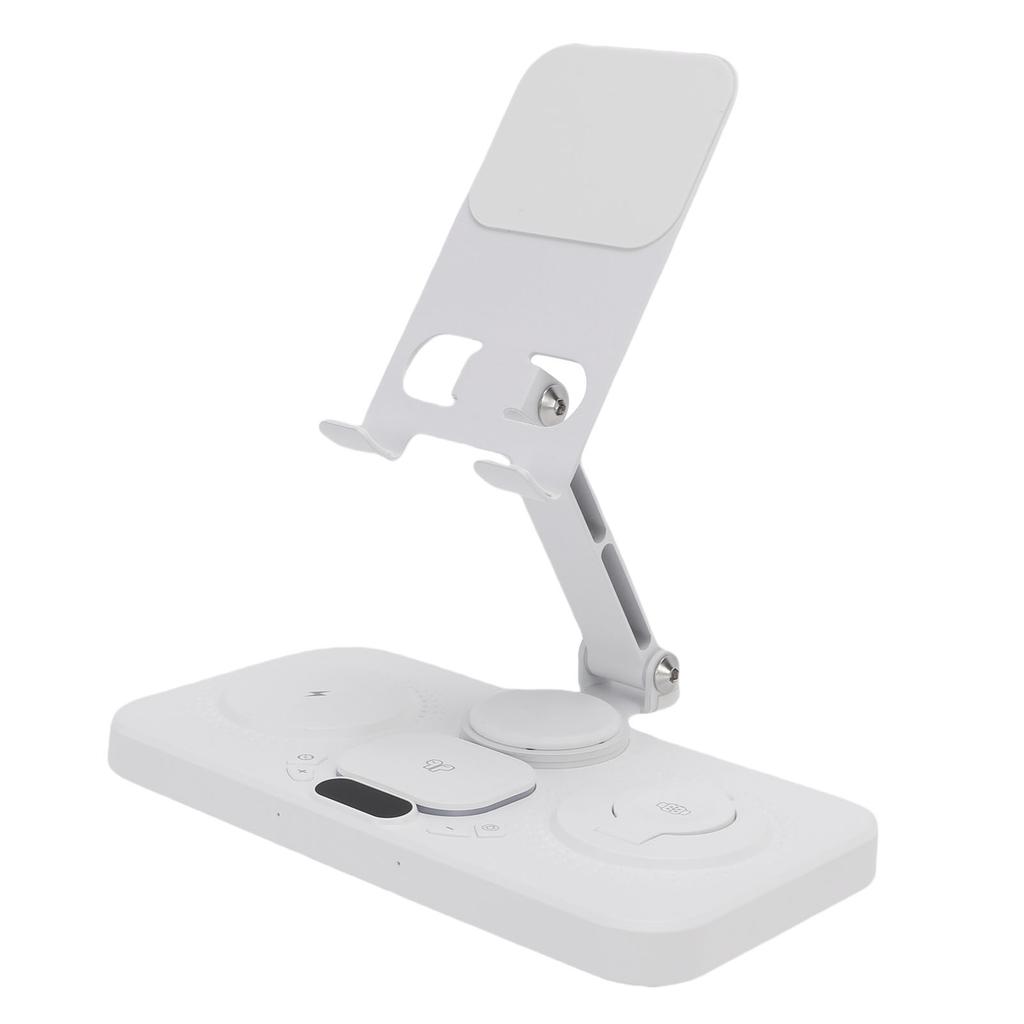 Беспроводное устройство 6 в 1 для устройства с будильником и 6-цветной подсветкой, 15 Вт, складная проводная зарядная станция