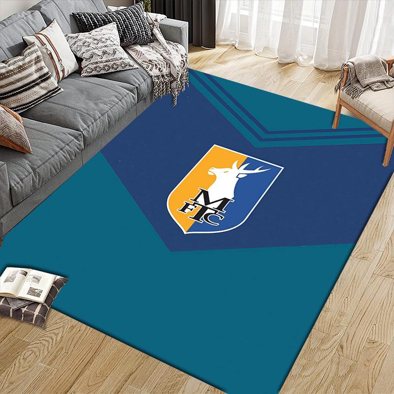 Manchester City Football Club2 Flannel Pattern Square Carpet,Area Rug,Carpet Rug for Living Room Bedroom Sofa Playroom Decor,Non-slip Floor Mat