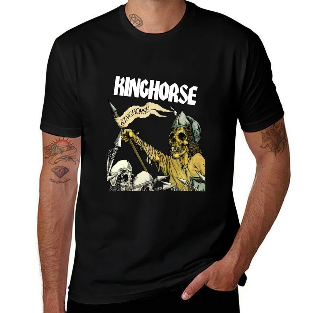 Pushead Kinghorse T-Shirt Man T Shirt Graphic T Shirt Men 100% Cotton Luxury Brand Funny T Shirts Man T-Shirt