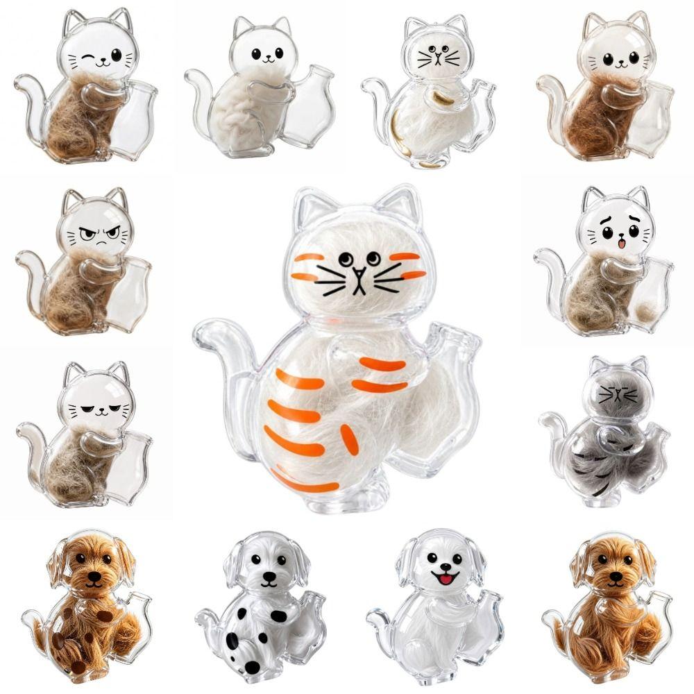 DIY Pet Hair Keepsake Box Transparent Pet Memorial Container  Pet Souvenirs