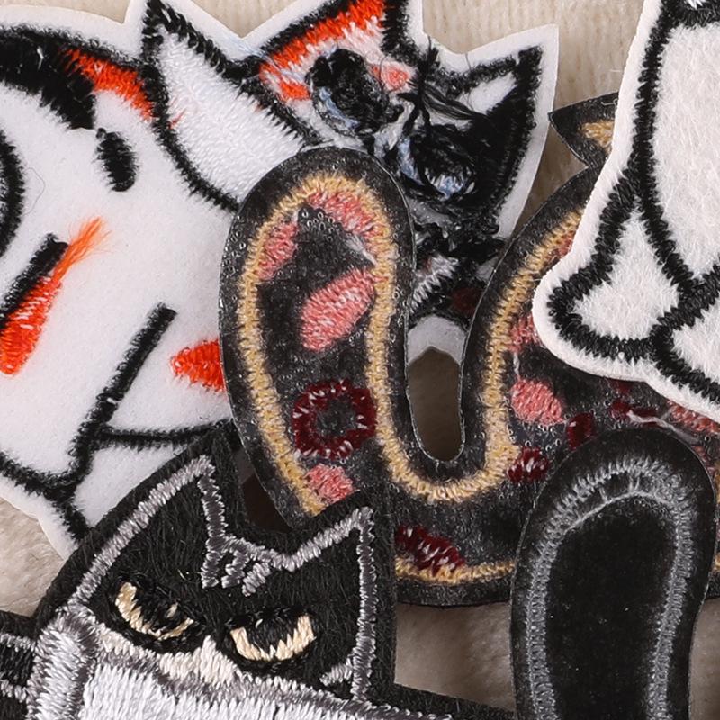 Нашивка с вышивкой «Мультяшный кот»: Значок аксессуара одежды