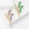 Light Luxury Temperament Copper Zircon Lily Of The Valley Brooch Exquisite And Versatile Women'S Suit Coat Corsage Jewelry Pin