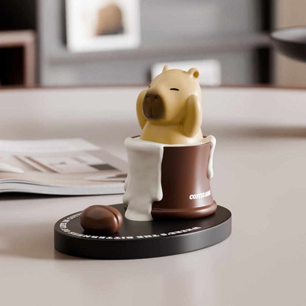Ornament Capybara Doll Phone Holder Animal Figurines Capybra Model Toy  Decorative Gifts