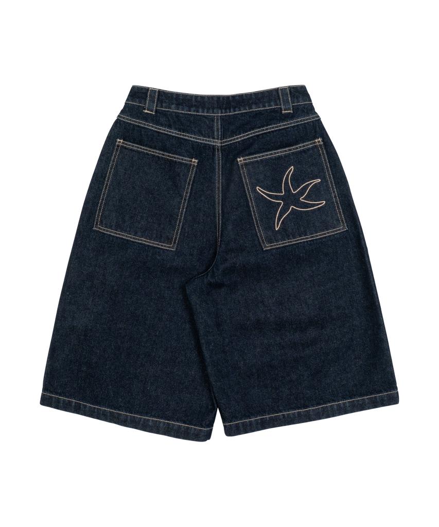 THE COLDEST MOMENT Tcm Starfish Denim Half Pants (Blue)