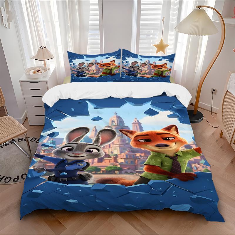 Zootopia Heroes Unite Print 3Pcs Bedding Setduvet Cover With 2 Bedropillowcase Home Birthday Gift