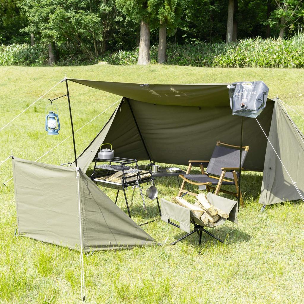 BUNDOK Bonfire Reflector BD-523 Windscreen Encampment Type 100% Cotton Lightweight Compact with Storage Case Khaki Normal