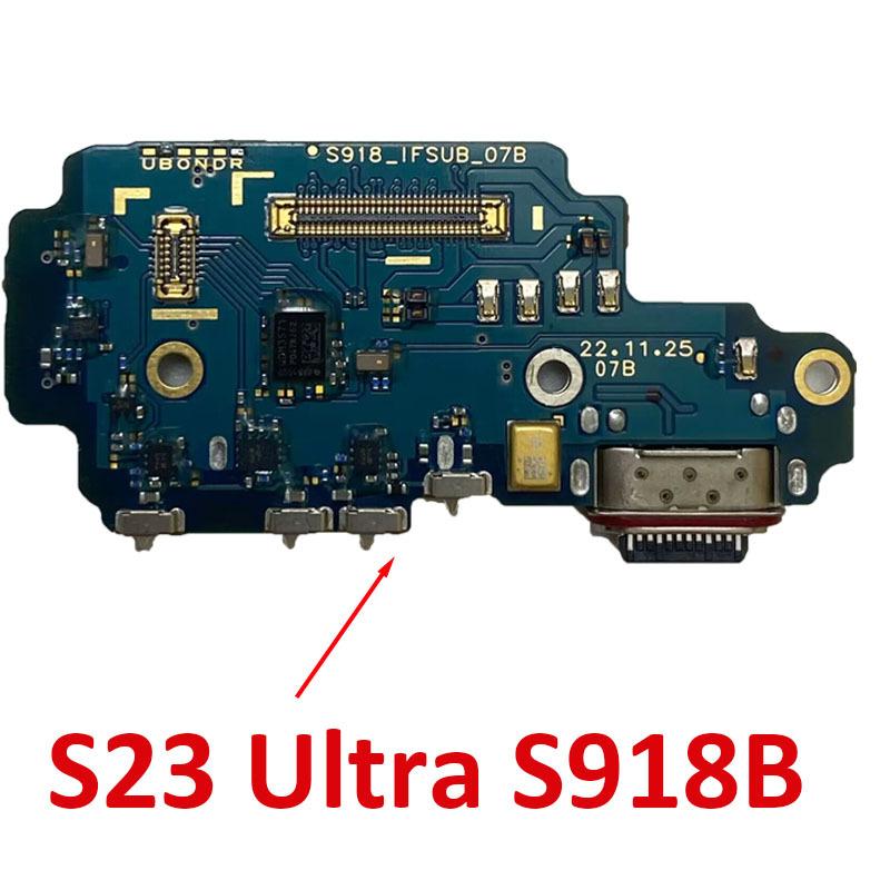 Замена для Samsung S23 Ultra S918B S918E S918U Плата USB-порта зарядки Основная сигнальная материнская плата Шлейф LCD