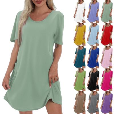 Женское повседневное и модное платье средней длины с V-образным вырезом и коротким рукавом с принтом