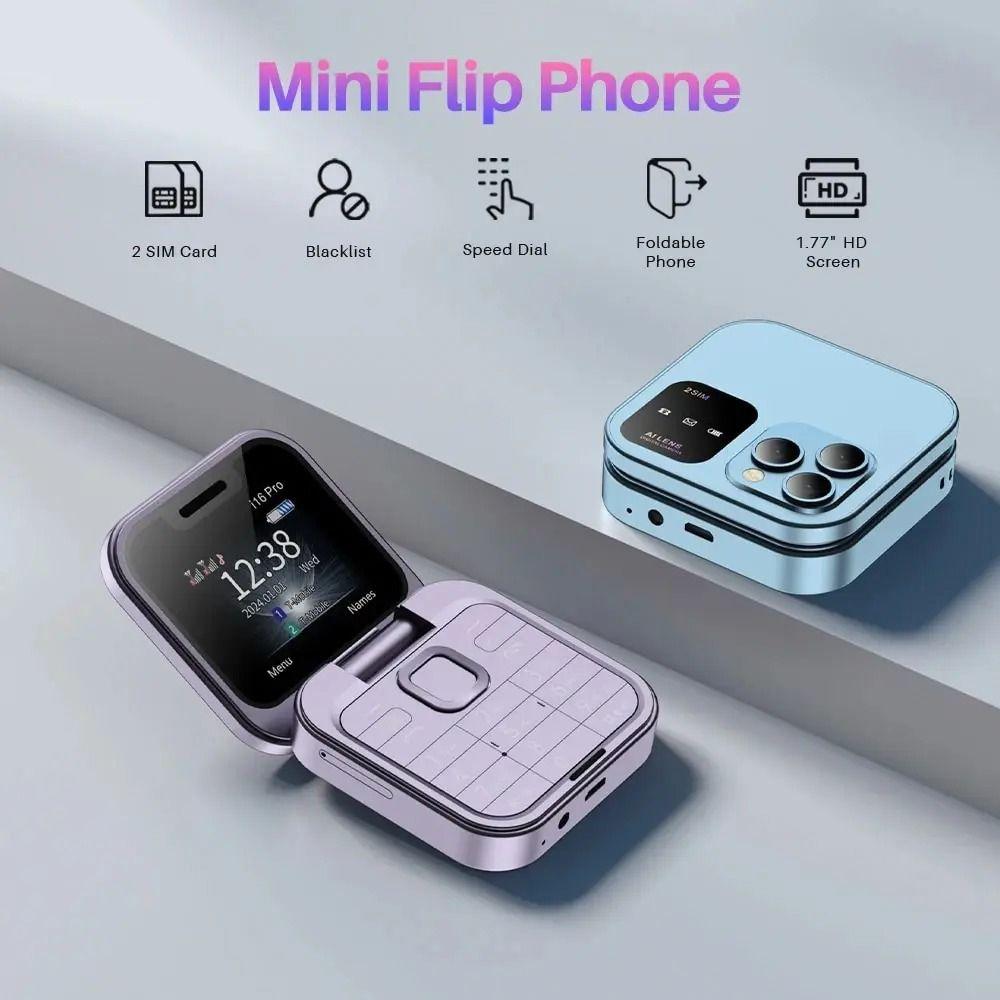 I16Pro Мини-раскладной мобильный телефон 2SIM-карты Женский раскладной мобильный телефон Маленький раскладной мобильный телефон