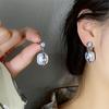 Гальванизированные серьги с бриллиантами и буквами D, квадратные серьги с жемчугом, модные легкие серьги-гвоздики класса люкс, французские элегантные серьги
