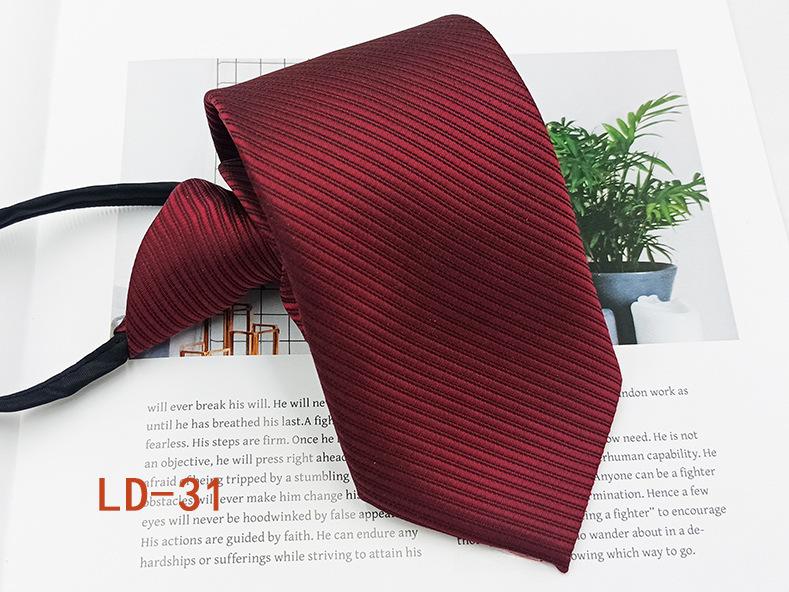 Мужской деловой галстук-молния, 8 см, в красную и черную полоску