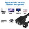 Black PVC RJ45 Network Splitter | 100 Mbps One-to-Two Sharing Device