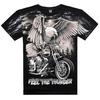 Дизайнерская мужская крутая футболка с 3d-принтом Eagle Catch Hold of Motorcycle, европейская распродажа, хлопковая футболка с короткими рукавами