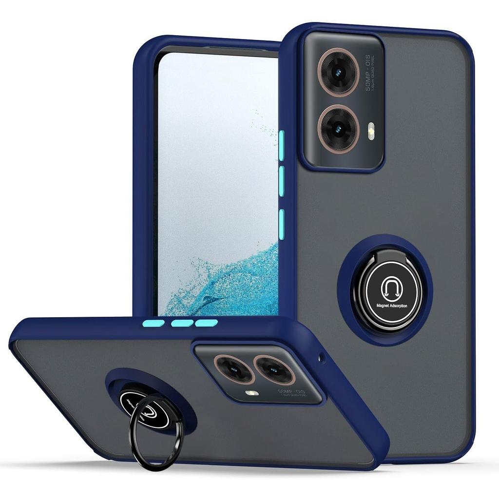 Матовый защитный чехол для Motorola Moto G35 G55 G75 G85 5G G05 G15 G04 G04S G24 G34 чехол-кольцо подставка держатель противоударный чехол Fundas