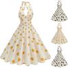 Women's Retro V Neck Polka Dot Temperament Dress