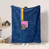 1Pc Nyan Cat Space Blanket Soft And Comfortable Casual Warm Camping Travel Christmas Halloween Xmas Gift M928753